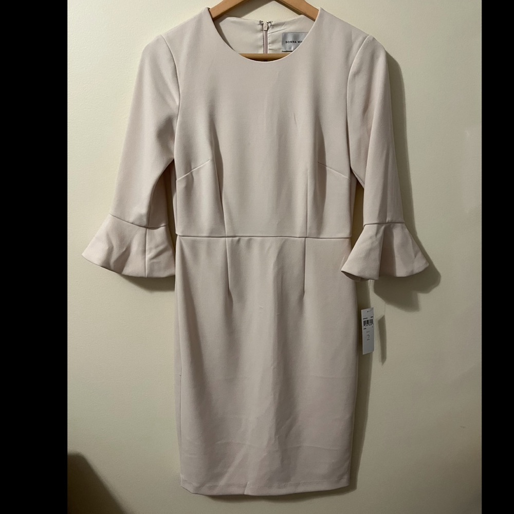 Donna Morgan cream bell sleeve sheath dress - size 2 women